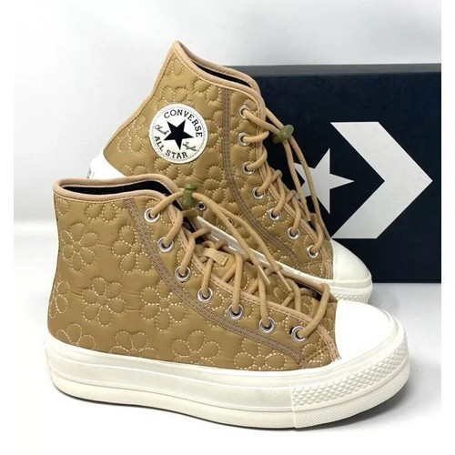 CONVERSE CTAS Lift Hi Quilted Epic Dune Platform Sneakers A08721C Womans Sz 7