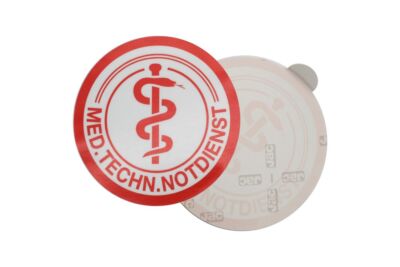 Aufkleber med. techn. Notdienst, Schild Arzt im Dienst, Arztschild