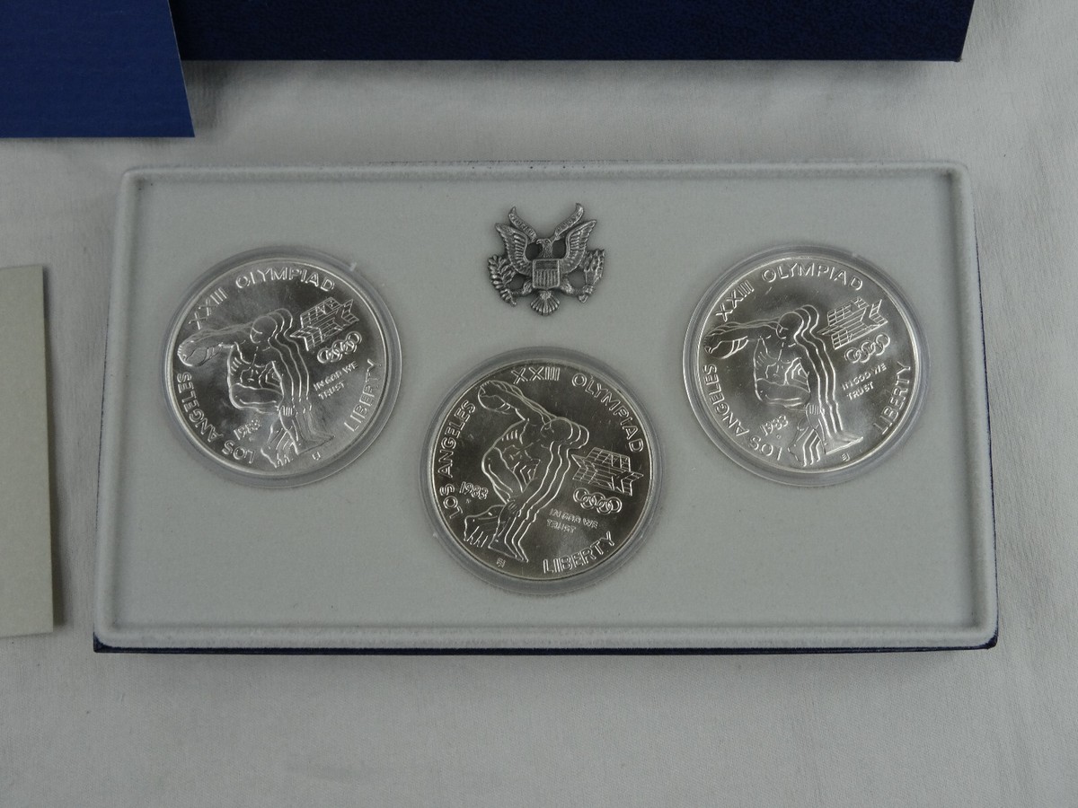 1983 OLYMPIC DOLLAR 900FINE PROOEF ケース2枚 1983 OLYMPIC DOLLAR 900FINE PROOEF ケース2枚 1983 D S OLY