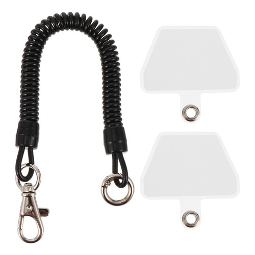 Phone Lanyard Tether Elastic Coiled Stretchy Strap with Tab for Smartphone - Picture 8 of 12