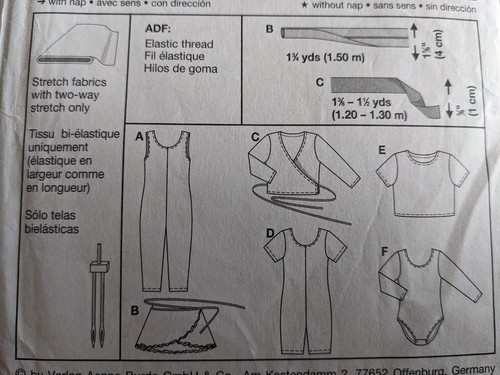 Burda Sewing Pattern 9914 Girls Ballet Gym Leotard Unitard Skirt Wrap Sizes 3-8 - Picture 2 of 3