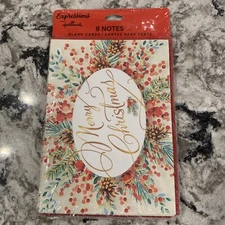 Merry Christmas 8 Blank Note Cards With Envelopes Hallmark Expressions