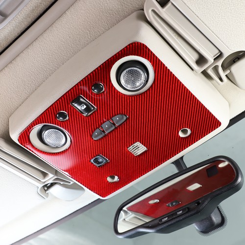Red Carbon Fiber Front Seat Roof Reading Light Sticker For Hummer H2 2003-2007 - Imagen 5 de 18