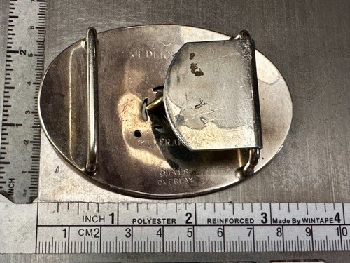 Custom Initial Letter Monogram M Vintage Silver Overlay Silverado Belt Buckle - Picture 19 of 24