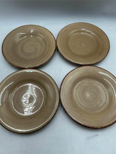4) TAG SONOMA SALAD PLATES BROWN / TAN VGC **READ**