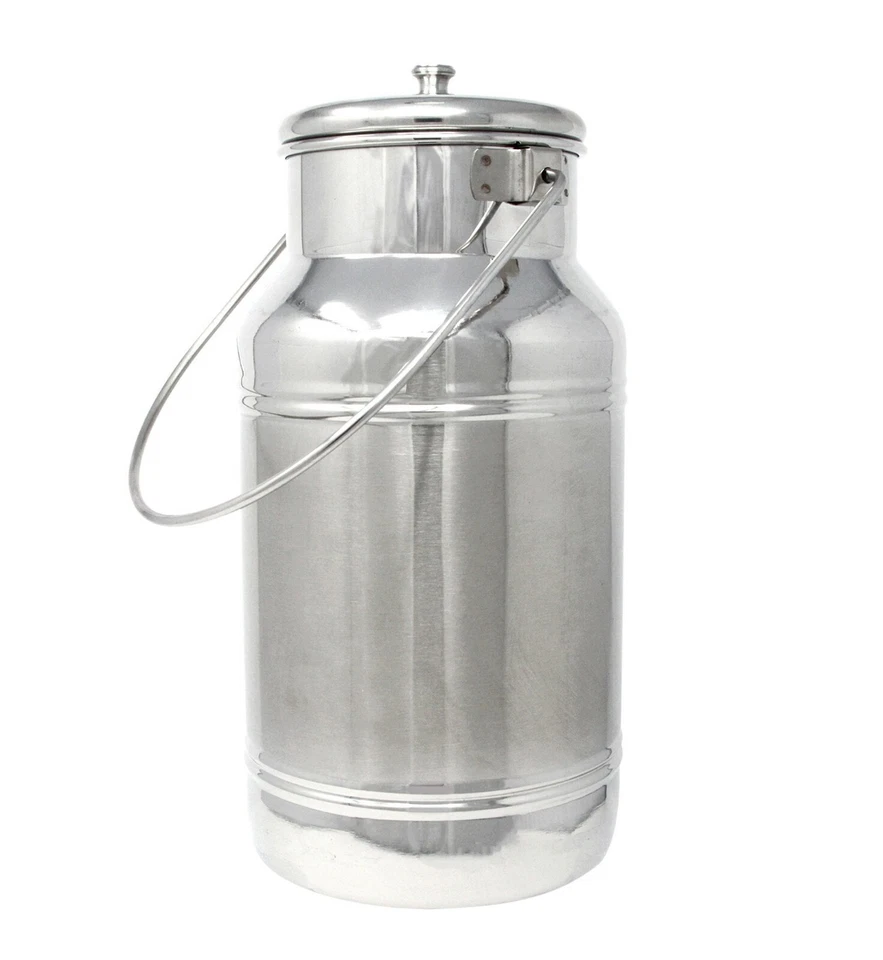 Coperchio a spinta lattina brocca latte acciaio inox 2,5 L-25 L - Immagine 2 di 4