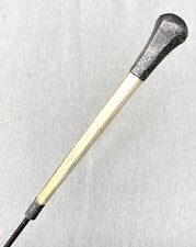 Vintage Antique Sterling Silver Umbrella Swagger Knob Walking Stick Cane Old