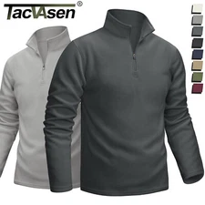 Mens 1/4 Zip Pullover Fleece Jacket Long Sleeve Warm Casual Athletic Sweatshirts