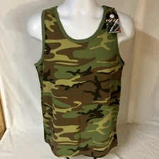 Rothco Mens Tank Top Small Woodland Camo Cotton Blend NWT Free Shipping!