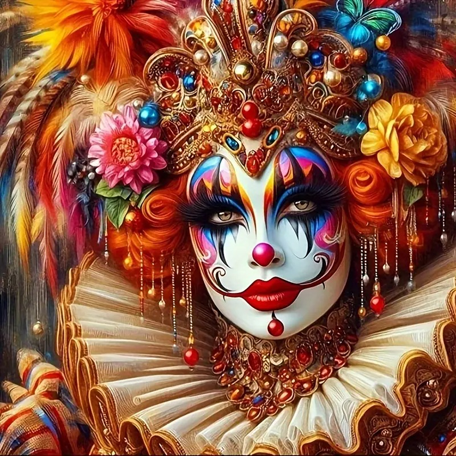 Venetian Mask Print Reusable Tote Bag for Shopping Travel Gift-image