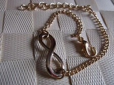 BRAND>NEW>GOLD>COLOURED>SMALL>LINK>CHAIN>WITH>INFINITY>SYMBOL>BRACELET>8 "INCH