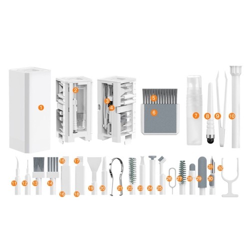 32PCS Complete Computer Keyboard Cleaning Headsets Cleaner Keyboard Dust Brush - Afbeelding 3 van 8