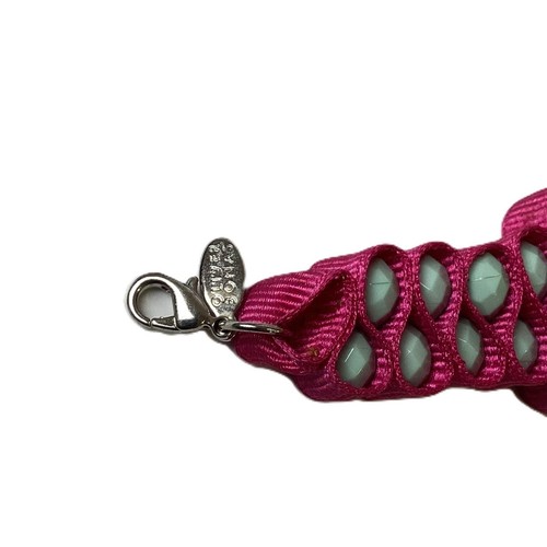 Oliver Bonas Pink Ribbon with Blue Beads Necklace & Bracelet Set - Picture 2 of 4