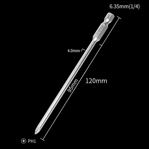 1/4" Magnetisch S2 Stahl Kreuzschlitz Bit PH00 PH0 PH1 PH2 Länge 50mm - 200mm - Picture 55 of 58