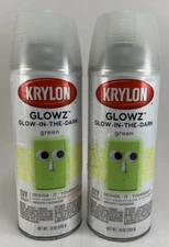 Krylon 3051(2-Pack)Glow-In-The-Dark Spray Paint, Green, Gloss, 10 Oz FREE SHIP
