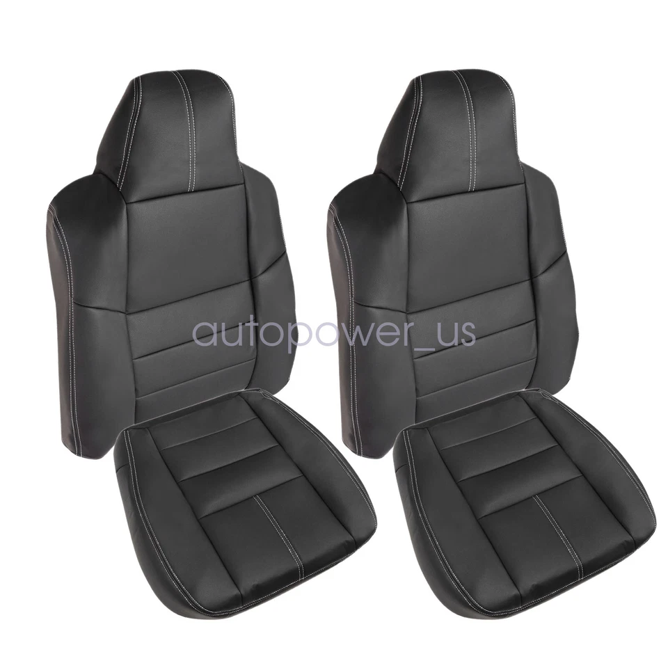 Both Side Leather Seat Cover Black For 2008 2009 2010 2011 Ford F250 Super Duty — 第 2/4 张图片