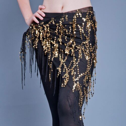 New Style Belly Dance Costumes Sequins Tassel Indian Belly Dance Hip Scarf