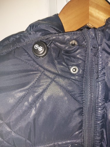 Mens Crosshatch Forward Thinking Blue Buttoned-Winter Hoodied Blue Coat Size S - Picture 9 of 16