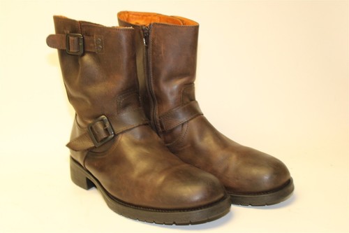 Aldo Mens 43 10 Brown Leather Zip Up Engineer Biker Boots - Imagen 3 de 24