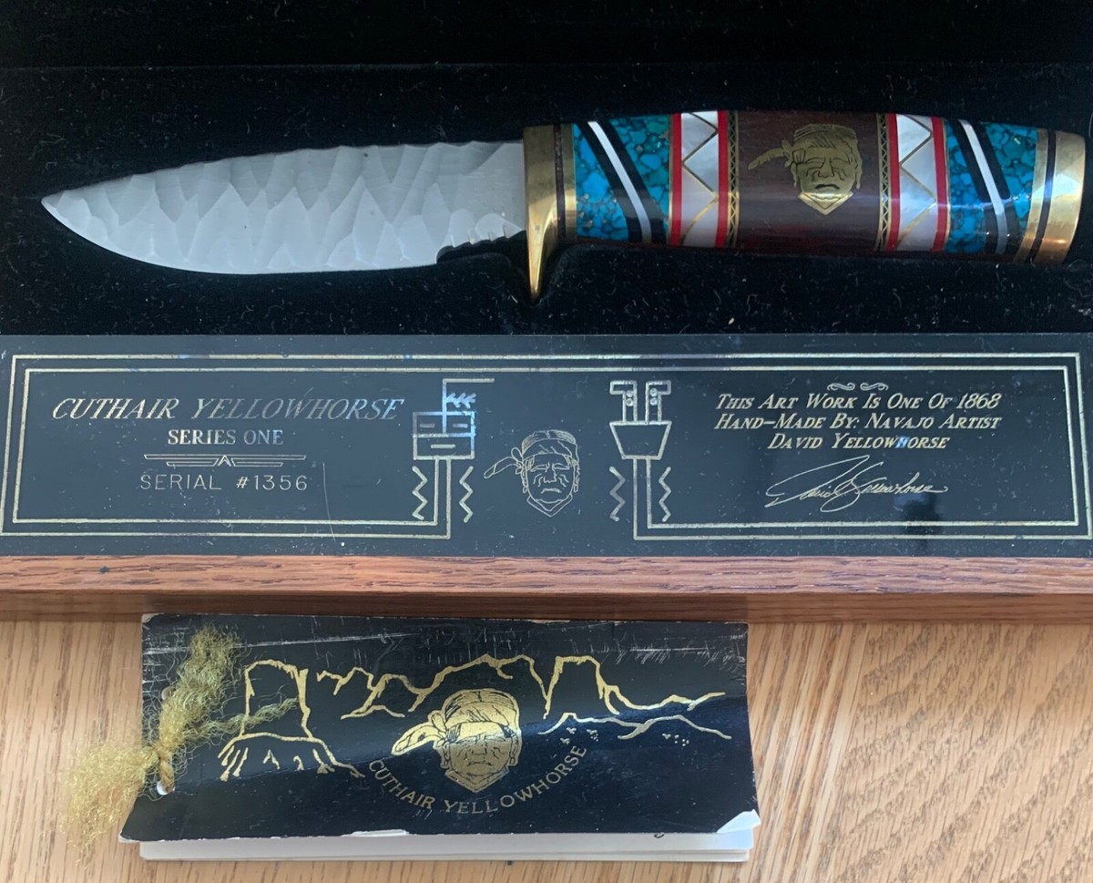 BUCK CUSTOM DAVE YELLOWHORSE CUTHAIR CHIPPED FLINT KNIFE BUCK CUSTOM DAVE YELLOWHORSE CUTHAIR CHIPPED FLINT KNIFE