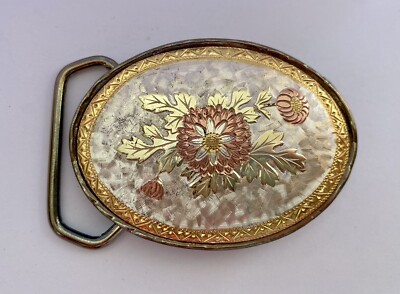 Floral Buckle Belts - Silver and Yellow Gold and Silver Flower Buckle and Belt – Shop Retro Remix main image 3