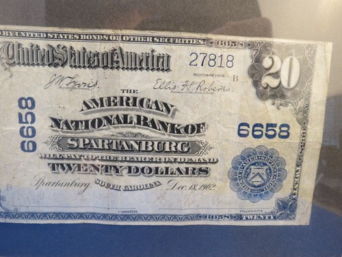 Series 1902 Spartanburg SC McCulloch $20 Bill Note Paper Currency Blue Seal - Picture 4 of 14