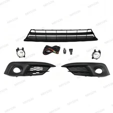 For CIVIC Sedan 2016-2018 (5PC) Bumper Lower Grille Mesh & Foglights Bezels Kit