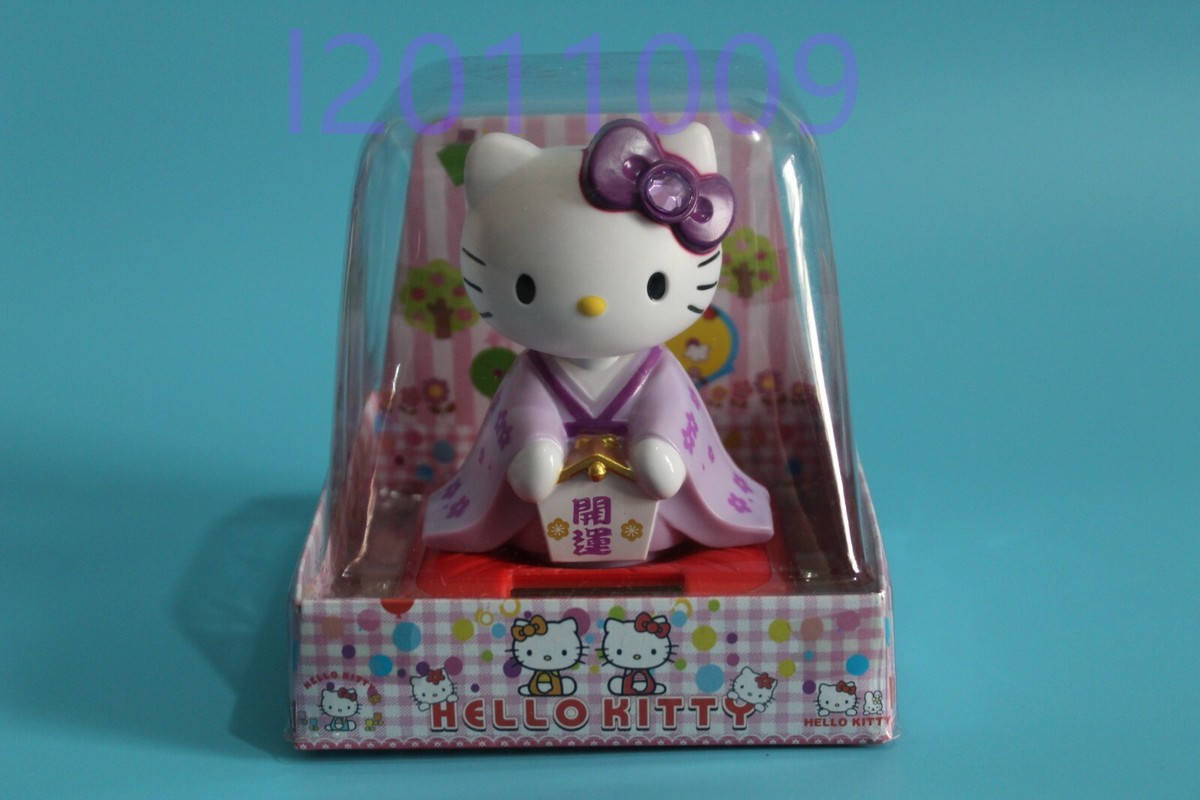 Purple Japanese Kimono Hello Kitty Solar Bobble-Head Action