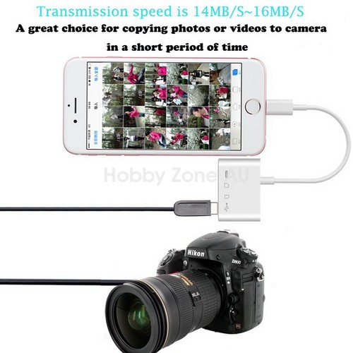4in1 OTG 8 Pin Camera Connection Kit 8 Pin to USB Adapter SD TF Card Reader - Picture 4 of 7