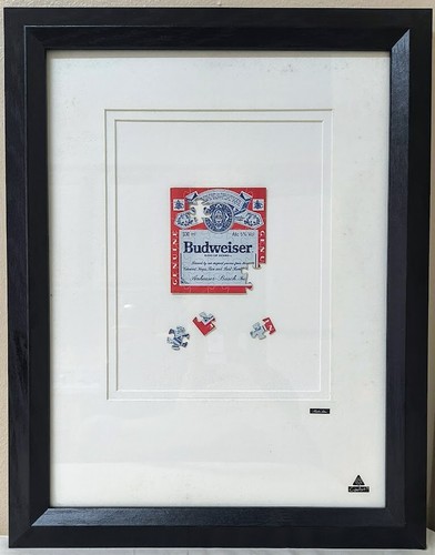 Vintage Budweiser Martin Allen Can Art Falling Puzzle Pieces