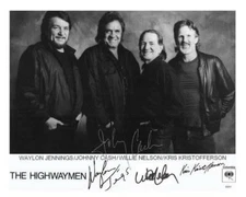REPRINT - THE HIGHWAYMEN Cash - Waylon - Willie Nelson Signed 8 x 10 Photo