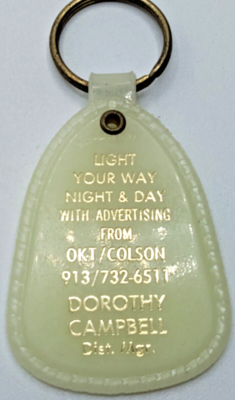 #ad Vintage Keychain Dorothy P. Campbell Advertising Colson Co. KANSAS K317 $11.86