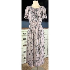 NWT New $118 Anthropologie Open Backed Gray Grey Floral Maxi Dress Small S