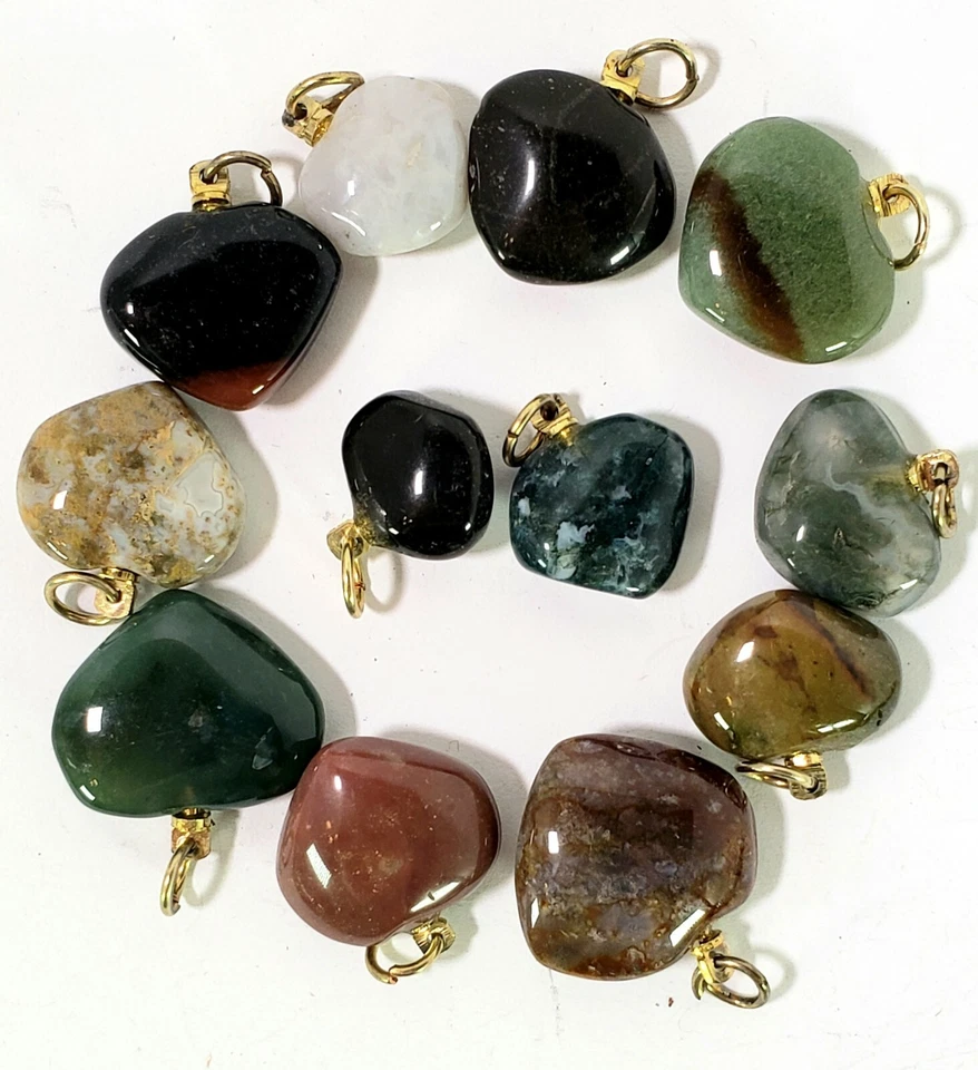 Colgantes Corazón Mezcla Ágata 10 a 22mm Dije Natural Gotas de India 12 piezas lotes Foto 2 de 4