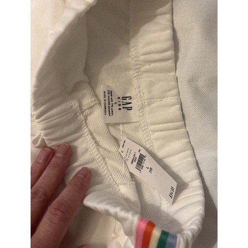 NWT Gap Kids Joggers with Rainbow Side Stripes, White, Sz L (10) - Picture 3 of 6