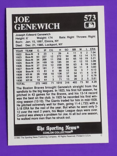 Tarjetas coleccionables de béisbol 1993 1994 colección Conlon tú eliges 50% de descuento 2 o más - Imagen 201 de 299