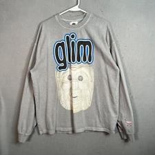 Glim 420 Bargain Shoppers Graphic T-Shirt Long Sleeve Crewneck Gray Mens