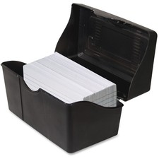 Advantus Stackable Flip Top 3 x 5 Index Card Holder, 300 Card Capacity Box, Blac