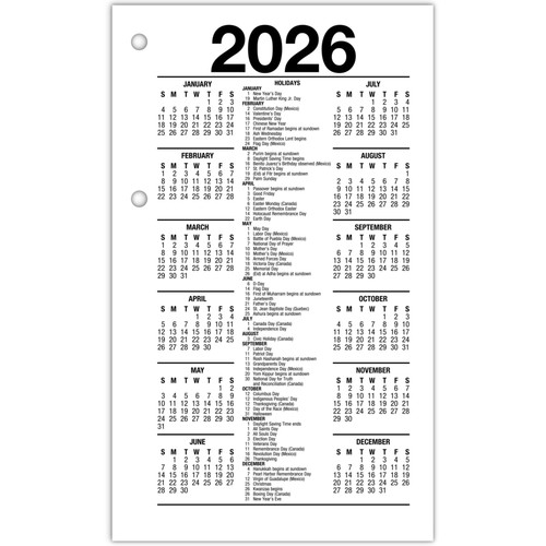 AT-A-GLANCE 2026 Recycled Daily Loose-Leaf Desk Calendar Refill - Imagen 4 de 5