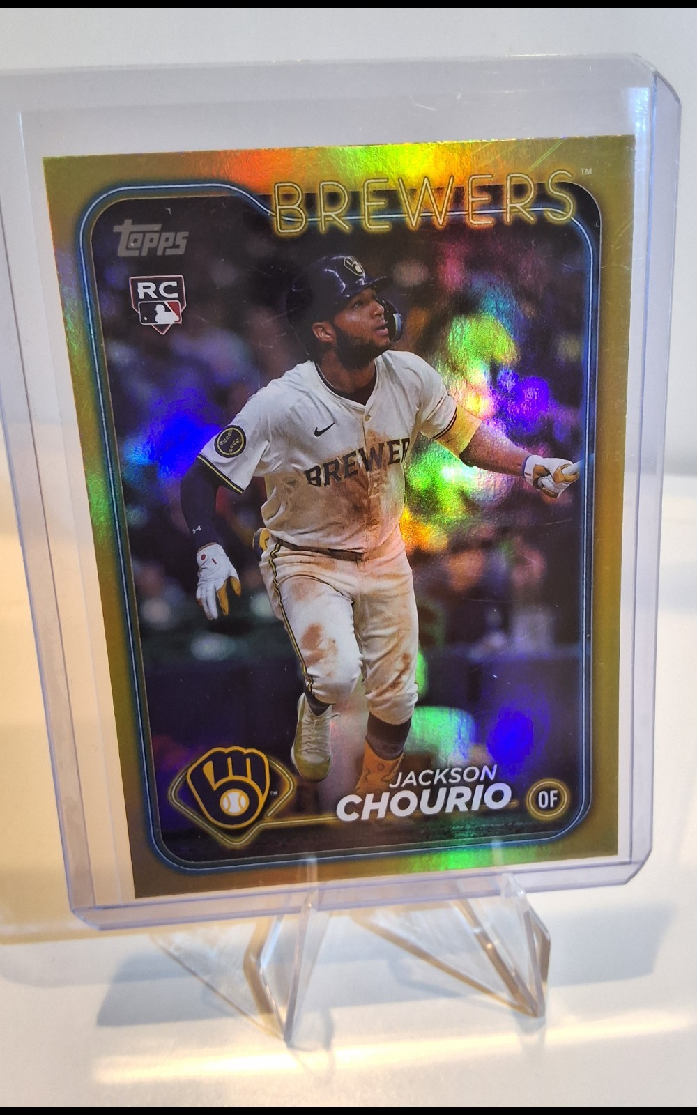 2024 Topps Update Jackson Chourio RC Gold Rainbow Foil Rookie #US240 Brewers