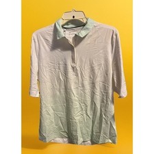Under Armour Women’s Large White to Teal Gradient Heat Gear Polo A108
