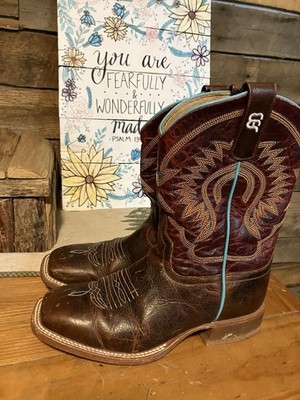 Anderson Bean Boys Boots Size 3- Moka Pitbull Square Toe Western Cowboy Leather