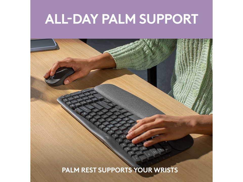 Logitech Wave Keys MK670 Combo, Wireless Ergonomic Keyboard with Signature M550 - Image 4 of 4