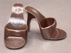 Vintage BARBIE Doll BROWN OT Open Toe Pumps Heels Mules SHOES Japan NMINT