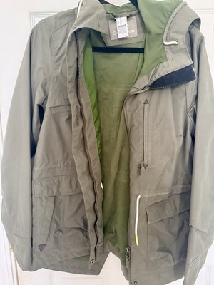Quechua Unisex Green Parka Jacket Hooded Outdoor Zip Drawstring Size M