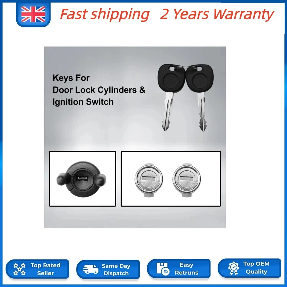 Ignition Switch Lock Cylinder＋Pair Front Door Lock Cylinder with Keys for Chevy - Image 3 of 4