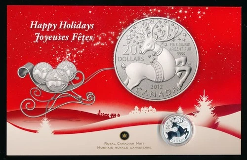 Canada: 2012 $20 Christmas Happy Holidays 9999 Silver Specimen Coin ASW 0.256oz