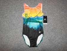 GK ELITE NEW W/TAGS ADULT SMALL BRIDGE SUNSET LANDSCAPE GYMNASTICS LEOTARD