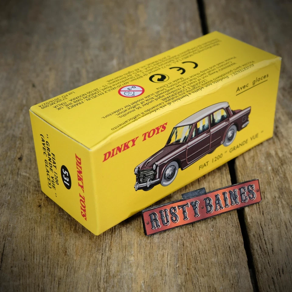French Dinky 531 reedición, Fiat 1200, marrón, en caja Foto 4 de 4