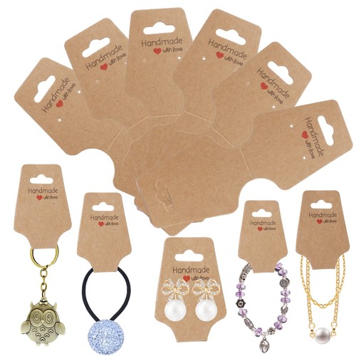 200 Pcs Necklace Display Cards Foldover Jewelry Hanging Cards for Bracelets - Picture 3 of 5